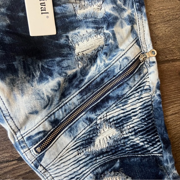 Rock Revival Men's Moto Daviday Acid Wash Jeans Size 30x32 - Picture 9 of 10